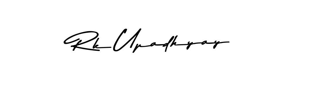 How to make Rk Upadhyay name signature. Use Asem Kandis PERSONAL USE style for creating short signs online. This is the latest handwritten sign. Rk Upadhyay signature style 9 images and pictures png