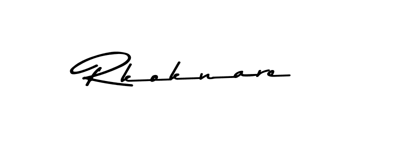 How to make Rkoknare name signature. Use Asem Kandis PERSONAL USE style for creating short signs online. This is the latest handwritten sign. Rkoknare signature style 9 images and pictures png