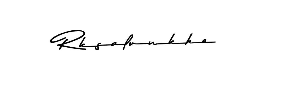 Asem Kandis PERSONAL USE is a professional signature style that is perfect for those who want to add a touch of class to their signature. It is also a great choice for those who want to make their signature more unique. Get Rksalunkhe name to fancy signature for free. Rksalunkhe signature style 9 images and pictures png