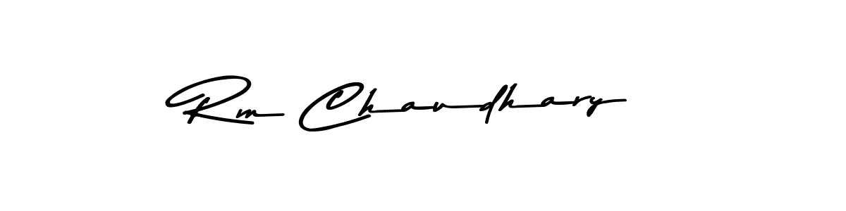 How to make Rm Chaudhary name signature. Use Asem Kandis PERSONAL USE style for creating short signs online. This is the latest handwritten sign. Rm Chaudhary signature style 9 images and pictures png