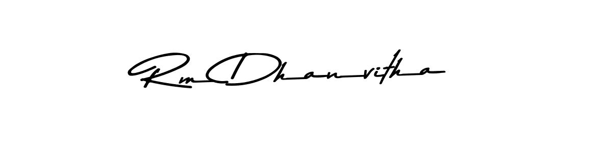 Rm Dhanvitha stylish signature style. Best Handwritten Sign (Asem Kandis PERSONAL USE) for my name. Handwritten Signature Collection Ideas for my name Rm Dhanvitha. Rm Dhanvitha signature style 9 images and pictures png
