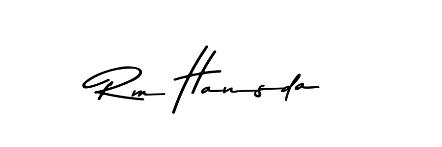 Also You can easily find your signature by using the search form. We will create Rm Hansda name handwritten signature images for you free of cost using Asem Kandis PERSONAL USE sign style. Rm Hansda signature style 9 images and pictures png