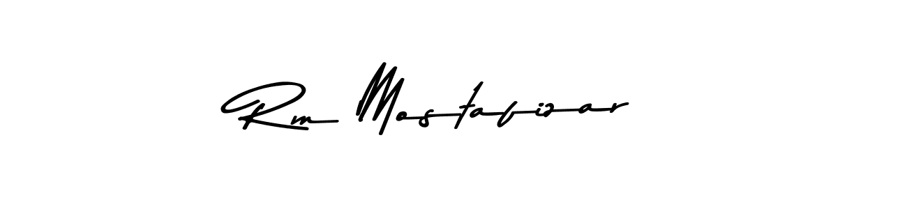 How to make Rm Mostafizar name signature. Use Asem Kandis PERSONAL USE style for creating short signs online. This is the latest handwritten sign. Rm Mostafizar signature style 9 images and pictures png