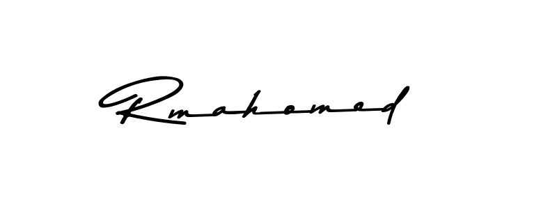 How to make Rmahomed name signature. Use Asem Kandis PERSONAL USE style for creating short signs online. This is the latest handwritten sign. Rmahomed signature style 9 images and pictures png