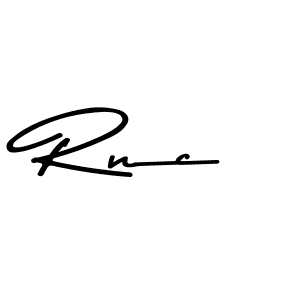 Create a beautiful signature design for name Rnc. With this signature (Asem Kandis PERSONAL USE) fonts, you can make a handwritten signature for free. Rnc signature style 9 images and pictures png