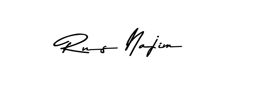 Design your own signature with our free online signature maker. With this signature software, you can create a handwritten (Asem Kandis PERSONAL USE) signature for name Rns Najim. Rns Najim signature style 9 images and pictures png