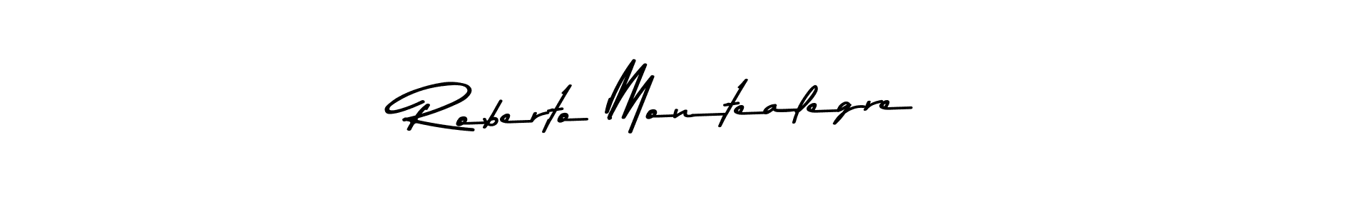 How to make Roberto Montealegre name signature. Use Asem Kandis PERSONAL USE style for creating short signs online. This is the latest handwritten sign. Roberto Montealegre signature style 9 images and pictures png