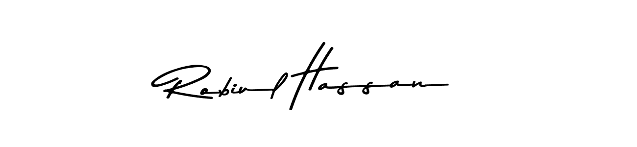 Design your own signature with our free online signature maker. With this signature software, you can create a handwritten (Asem Kandis PERSONAL USE) signature for name Robiul Hassan. Robiul Hassan signature style 9 images and pictures png