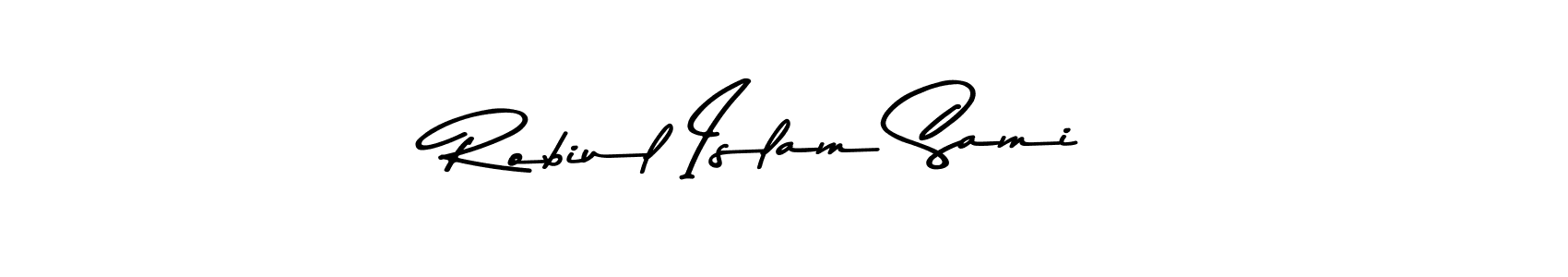 Create a beautiful signature design for name Robiul Islam Sami. With this signature (Asem Kandis PERSONAL USE) fonts, you can make a handwritten signature for free. Robiul Islam Sami signature style 9 images and pictures png