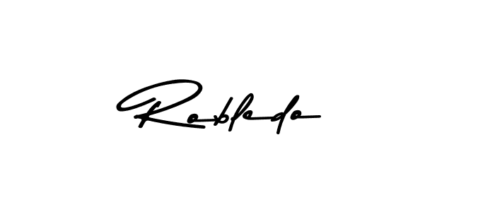 Robledo stylish signature style. Best Handwritten Sign (Asem Kandis PERSONAL USE) for my name. Handwritten Signature Collection Ideas for my name Robledo. Robledo signature style 9 images and pictures png