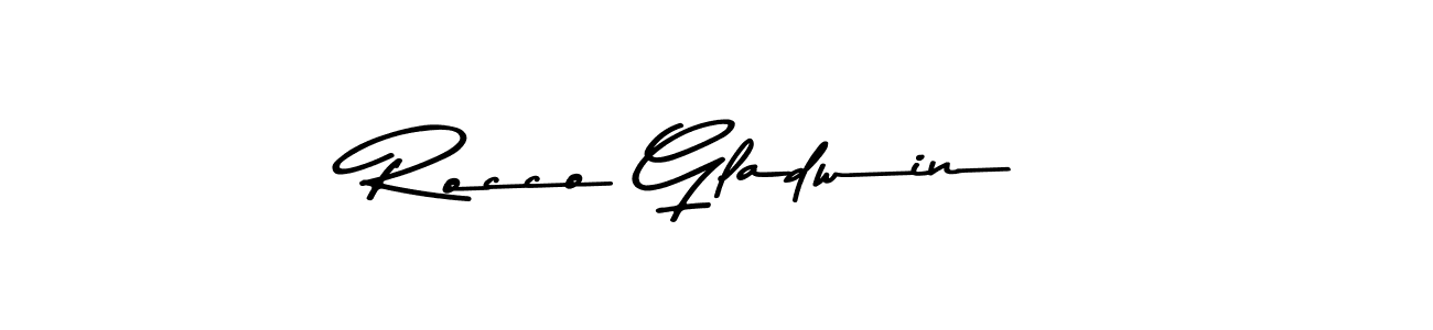 The best way (Asem Kandis PERSONAL USE) to make a short signature is to pick only two or three words in your name. The name Rocco Gladwin include a total of six letters. For converting this name. Rocco Gladwin signature style 9 images and pictures png