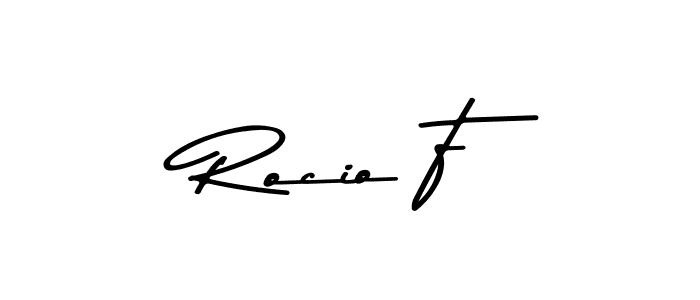 Create a beautiful signature design for name Rocio F. With this signature (Asem Kandis PERSONAL USE) fonts, you can make a handwritten signature for free. Rocio F signature style 9 images and pictures png