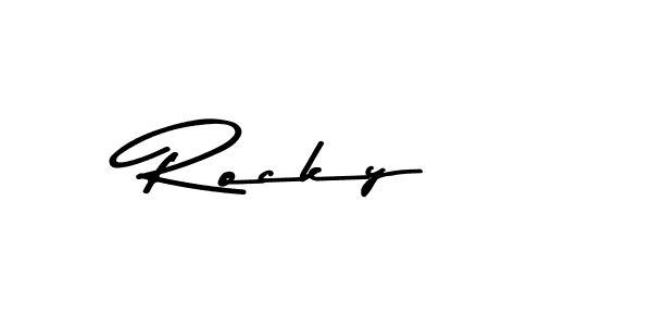 This is the best signature style for the Rocky  name. Also you like these signature font (Asem Kandis PERSONAL USE). Mix name signature. Rocky  signature style 9 images and pictures png