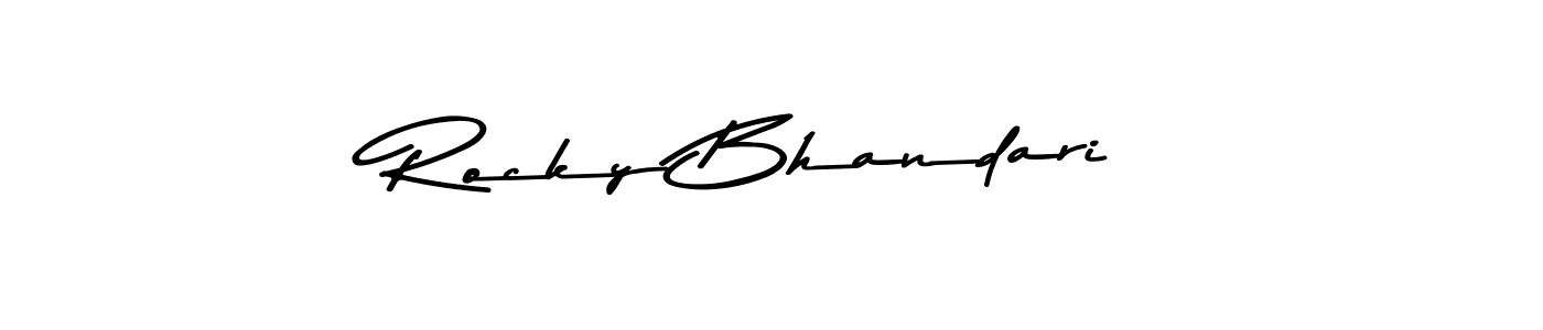 Also You can easily find your signature by using the search form. We will create Rocky Bhandari name handwritten signature images for you free of cost using Asem Kandis PERSONAL USE sign style. Rocky Bhandari signature style 9 images and pictures png