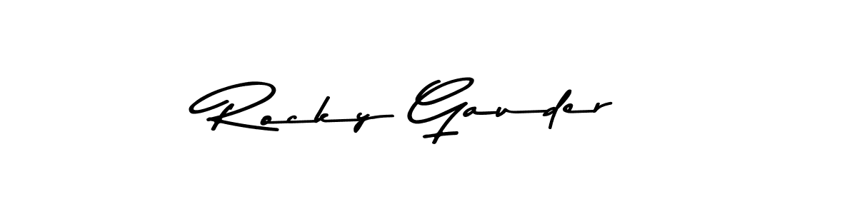 Make a beautiful signature design for name Rocky Gauder. With this signature (Asem Kandis PERSONAL USE) style, you can create a handwritten signature for free. Rocky Gauder signature style 9 images and pictures png