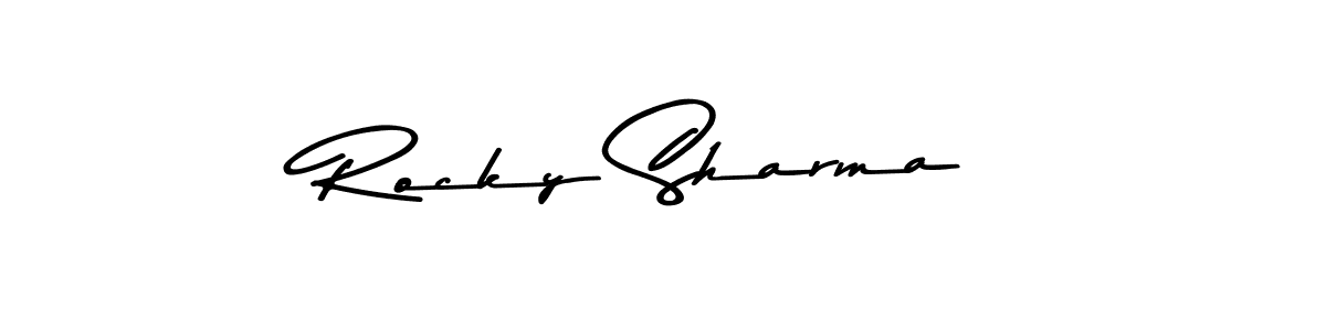 You should practise on your own different ways (Asem Kandis PERSONAL USE) to write your name (Rocky Sharma) in signature. don't let someone else do it for you. Rocky Sharma signature style 9 images and pictures png