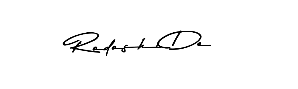 You should practise on your own different ways (Asem Kandis PERSONAL USE) to write your name (Rodoshi De) in signature. don't let someone else do it for you. Rodoshi De signature style 9 images and pictures png