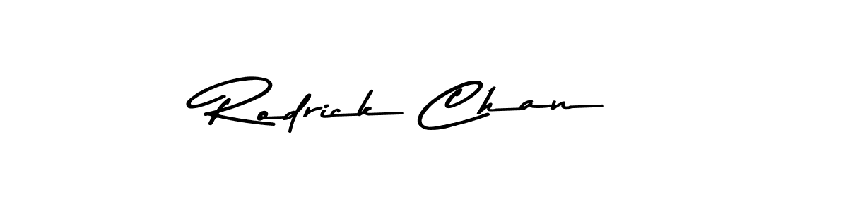 How to make Rodrick Chan name signature. Use Asem Kandis PERSONAL USE style for creating short signs online. This is the latest handwritten sign. Rodrick Chan signature style 9 images and pictures png