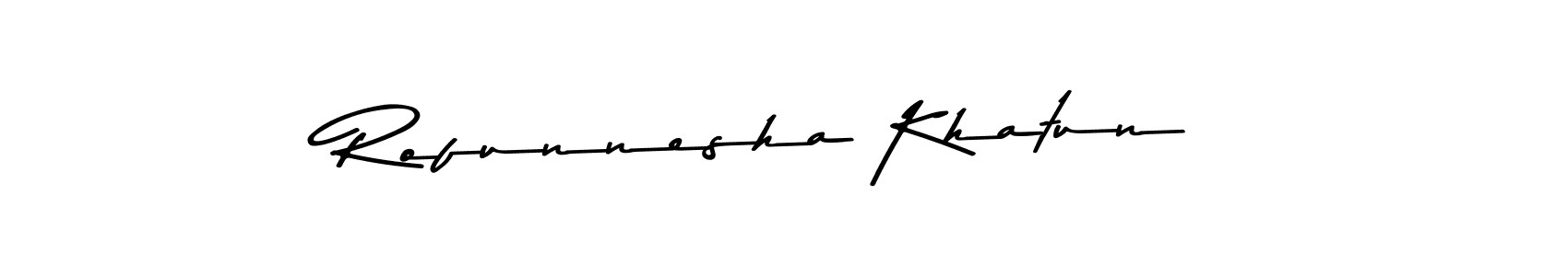 Here are the top 10 professional signature styles for the name Rofunnesha Khatun. These are the best autograph styles you can use for your name. Rofunnesha Khatun signature style 9 images and pictures png