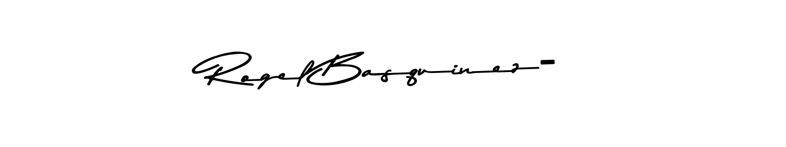 How to make Rogel Basquinez- name signature. Use Asem Kandis PERSONAL USE style for creating short signs online. This is the latest handwritten sign. Rogel Basquinez- signature style 9 images and pictures png