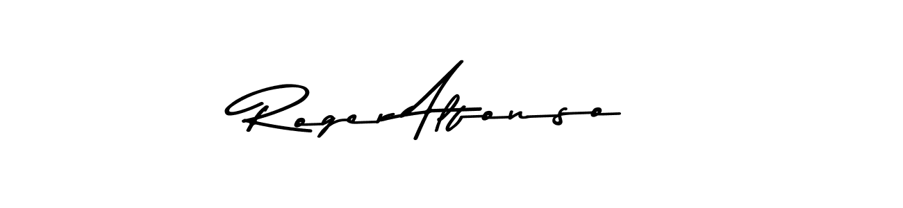 How to make Roger Alfonso name signature. Use Asem Kandis PERSONAL USE style for creating short signs online. This is the latest handwritten sign. Roger Alfonso signature style 9 images and pictures png