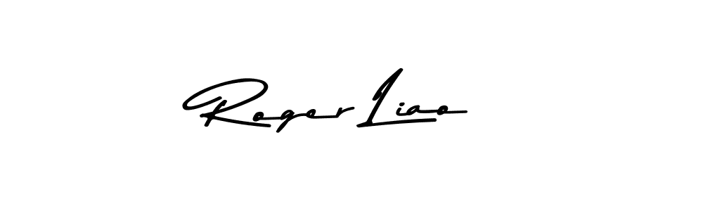 Design your own signature with our free online signature maker. With this signature software, you can create a handwritten (Asem Kandis PERSONAL USE) signature for name Roger Liao. Roger Liao signature style 9 images and pictures png