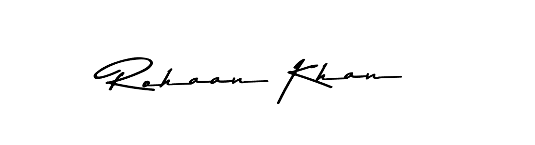 The best way (Asem Kandis PERSONAL USE) to make a short signature is to pick only two or three words in your name. The name Rohaan Khan include a total of six letters. For converting this name. Rohaan Khan signature style 9 images and pictures png