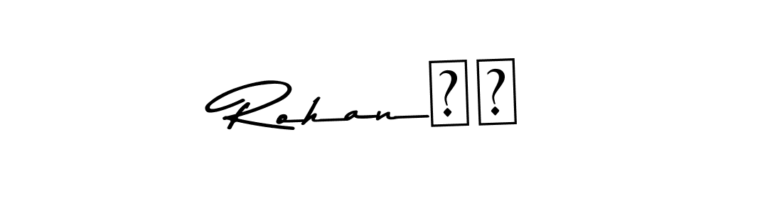 Use a signature maker to create a handwritten signature online. With this signature software, you can design (Asem Kandis PERSONAL USE) your own signature for name Rohan♕︎. Rohan♕︎ signature style 9 images and pictures png
