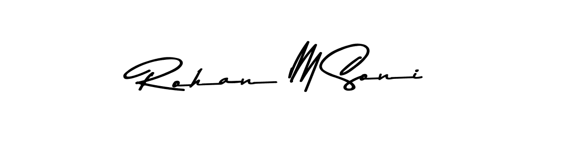 The best way (Asem Kandis PERSONAL USE) to make a short signature is to pick only two or three words in your name. The name Rohan M Soni include a total of six letters. For converting this name. Rohan M Soni signature style 9 images and pictures png