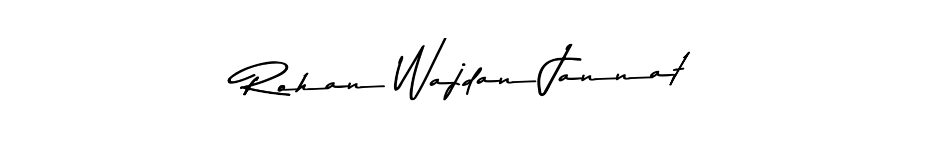 Create a beautiful signature design for name Rohan Wajdan Jannat. With this signature (Asem Kandis PERSONAL USE) fonts, you can make a handwritten signature for free. Rohan Wajdan Jannat signature style 9 images and pictures png