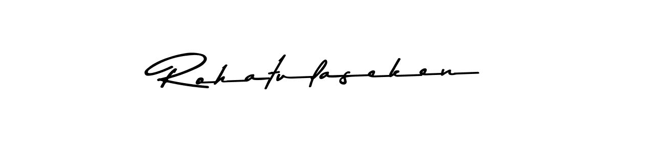 The best way (Asem Kandis PERSONAL USE) to make a short signature is to pick only two or three words in your name. The name Rohatulaseken include a total of six letters. For converting this name. Rohatulaseken signature style 9 images and pictures png