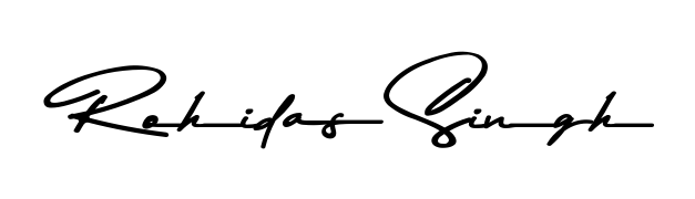 Looking for an artistic signature for Rohidas Singh? The Asem Kandis PERSONAL USE calligraphy style gives a sophisticated flow suitable for business cards and emails. Rohidas Singh signature style 9 images and pictures png