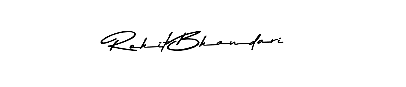 How to make Rohit Bhandari name signature. Use Asem Kandis PERSONAL USE style for creating short signs online. This is the latest handwritten sign. Rohit Bhandari signature style 9 images and pictures png