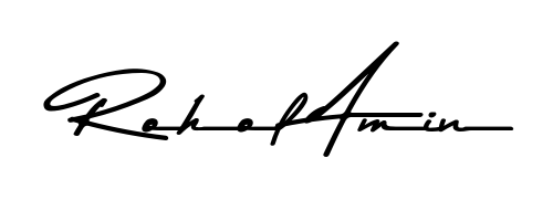 Create your official email sign-off with Rohol Amin name in Asem Kandis PERSONAL USE style. Crisp, clean, and perfectly legible across all screens. Rohol Amin signature style 9 images and pictures png