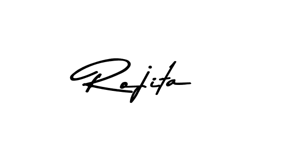 How to make Rojita name signature. Use Asem Kandis PERSONAL USE style for creating short signs online. This is the latest handwritten sign. Rojita signature style 9 images and pictures png