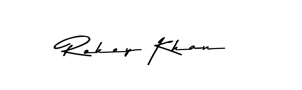 Use a signature maker to create a handwritten signature online. With this signature software, you can design (Asem Kandis PERSONAL USE) your own signature for name Rokey Khan. Rokey Khan signature style 9 images and pictures png