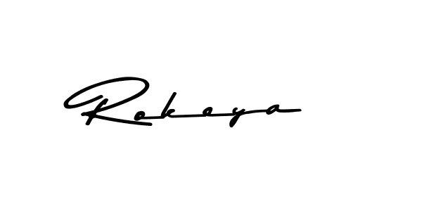 Make a beautiful signature design for name Rokeya. With this signature (Asem Kandis PERSONAL USE) style, you can create a handwritten signature for free. Rokeya signature style 9 images and pictures png