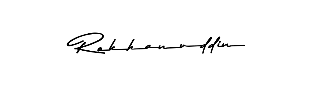 Make a beautiful signature design for name Rokhanuddin. With this signature (Asem Kandis PERSONAL USE) style, you can create a handwritten signature for free. Rokhanuddin signature style 9 images and pictures png