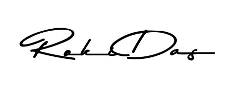 Discover how Roki Das looks in an executive cursive font (Asem Kandis PERSONAL USE). Perfect for legal documents, invoices, and certificates. Roki Das signature style 9 images and pictures png