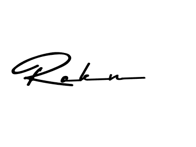 Rokn stylish signature style. Best Handwritten Sign (Asem Kandis PERSONAL USE) for my name. Handwritten Signature Collection Ideas for my name Rokn. Rokn signature style 9 images and pictures png