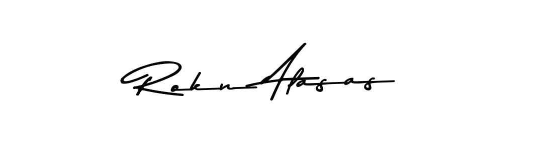 The best way (Asem Kandis PERSONAL USE) to make a short signature is to pick only two or three words in your name. The name Rokn Alasas include a total of six letters. For converting this name. Rokn Alasas signature style 9 images and pictures png
