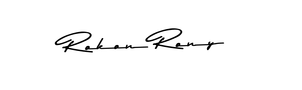 Use a signature maker to create a handwritten signature online. With this signature software, you can design (Asem Kandis PERSONAL USE) your own signature for name Rokon Rony. Rokon Rony signature style 9 images and pictures png