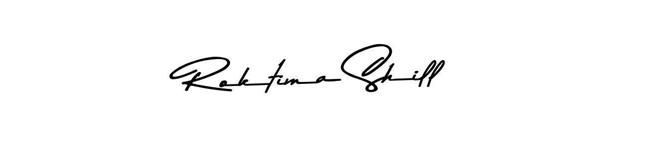 Make a beautiful signature design for name Roktima Shill. With this signature (Asem Kandis PERSONAL USE) style, you can create a handwritten signature for free. Roktima Shill signature style 9 images and pictures png