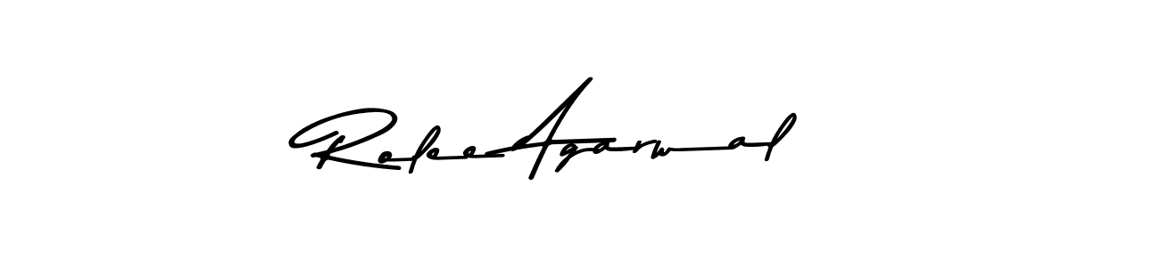 How to make Rolee Agarwal name signature. Use Asem Kandis PERSONAL USE style for creating short signs online. This is the latest handwritten sign. Rolee Agarwal signature style 9 images and pictures png