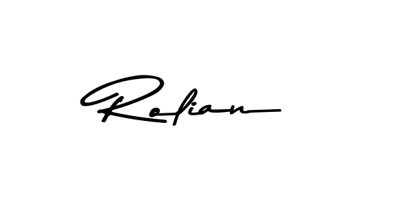 Use a signature maker to create a handwritten signature online. With this signature software, you can design (Asem Kandis PERSONAL USE) your own signature for name Rolian. Rolian signature style 9 images and pictures png