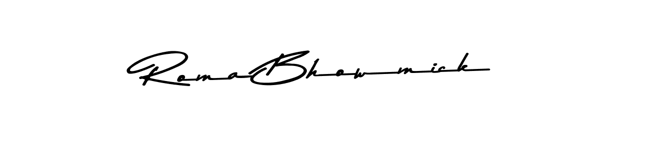Make a beautiful signature design for name Roma Bhowmick. With this signature (Asem Kandis PERSONAL USE) style, you can create a handwritten signature for free. Roma Bhowmick signature style 9 images and pictures png