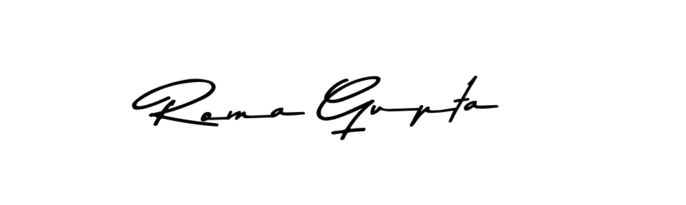 Make a beautiful signature design for name Roma Gupta. With this signature (Asem Kandis PERSONAL USE) style, you can create a handwritten signature for free. Roma Gupta signature style 9 images and pictures png