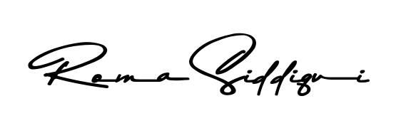 Roma Siddiqui stylish signature style. Best Handwritten Sign (Asem Kandis PERSONAL USE) for my name. Handwritten Signature Collection Ideas for my name Roma Siddiqui. Roma Siddiqui signature style 9 images and pictures png