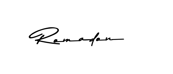 Create a beautiful signature design for name Romadon. With this signature (Asem Kandis PERSONAL USE) fonts, you can make a handwritten signature for free. Romadon signature style 9 images and pictures png