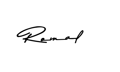 Use a signature maker to create a handwritten signature online. With this signature software, you can design (Asem Kandis PERSONAL USE) your own signature for name Romal. Romal signature style 9 images and pictures png
